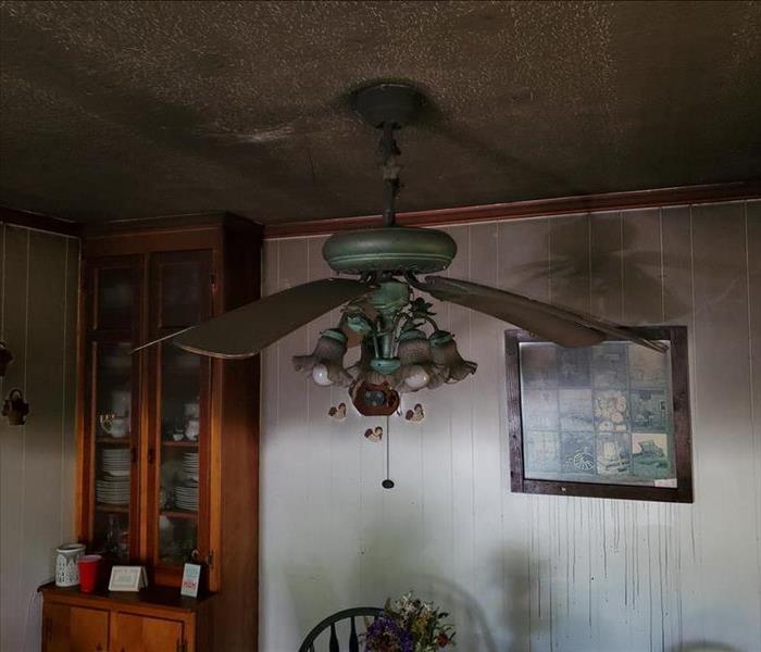 A home in Castalia, NC that experienced a kitchen fire, left waiting for clean-up.