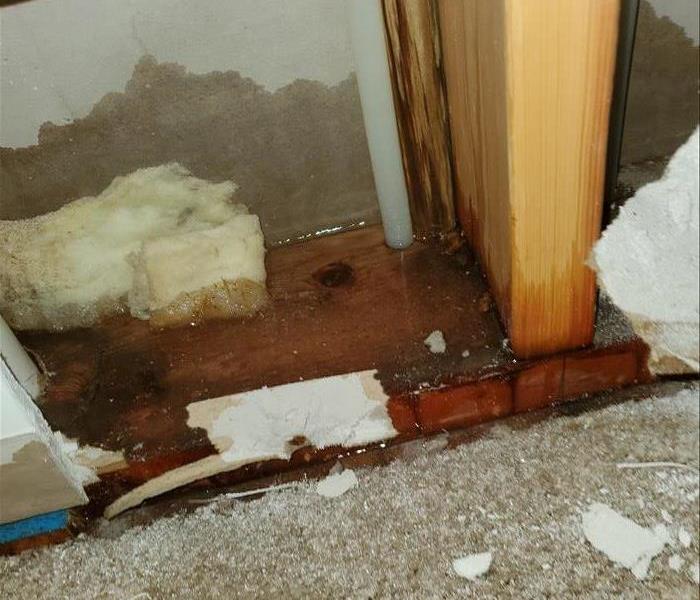 Leak found inside wall cavity of home