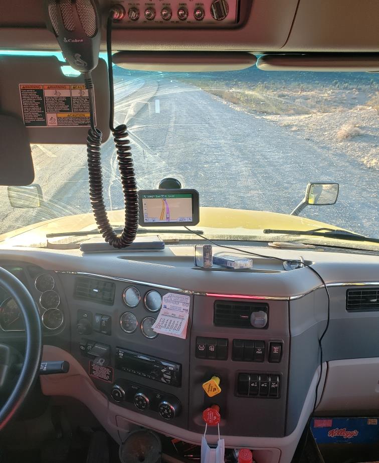 Photo of inside drivers cabin of a transfer truck